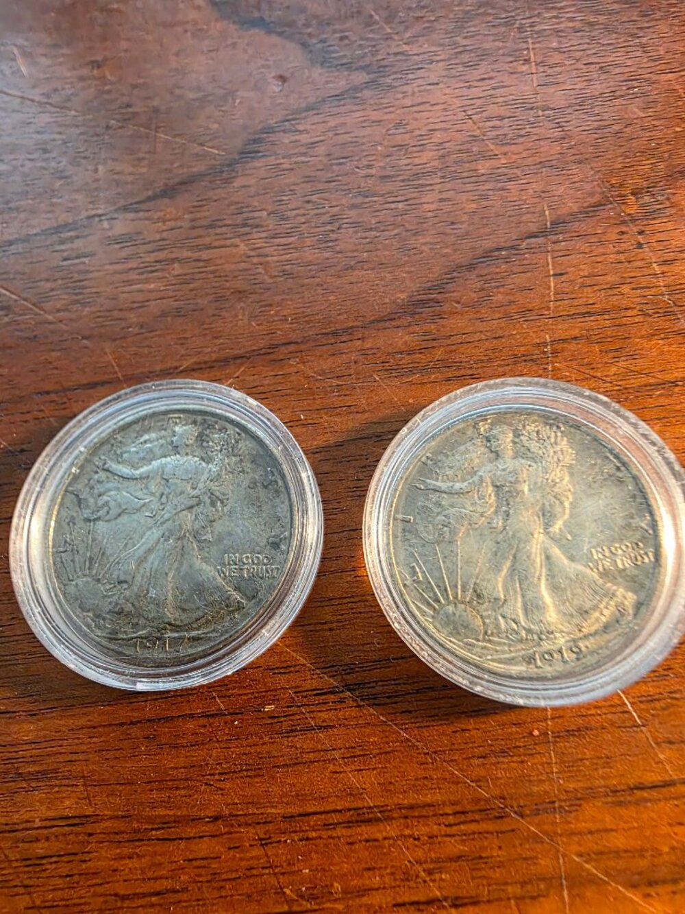 2PCS WALKING LIBERTY HALF DOLLARS